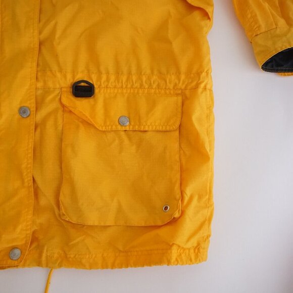 VTG '90S Oakbrook Yellow Black Nautical Utility Nylon Zip Up Jacket 3X - Picture 5 of 9